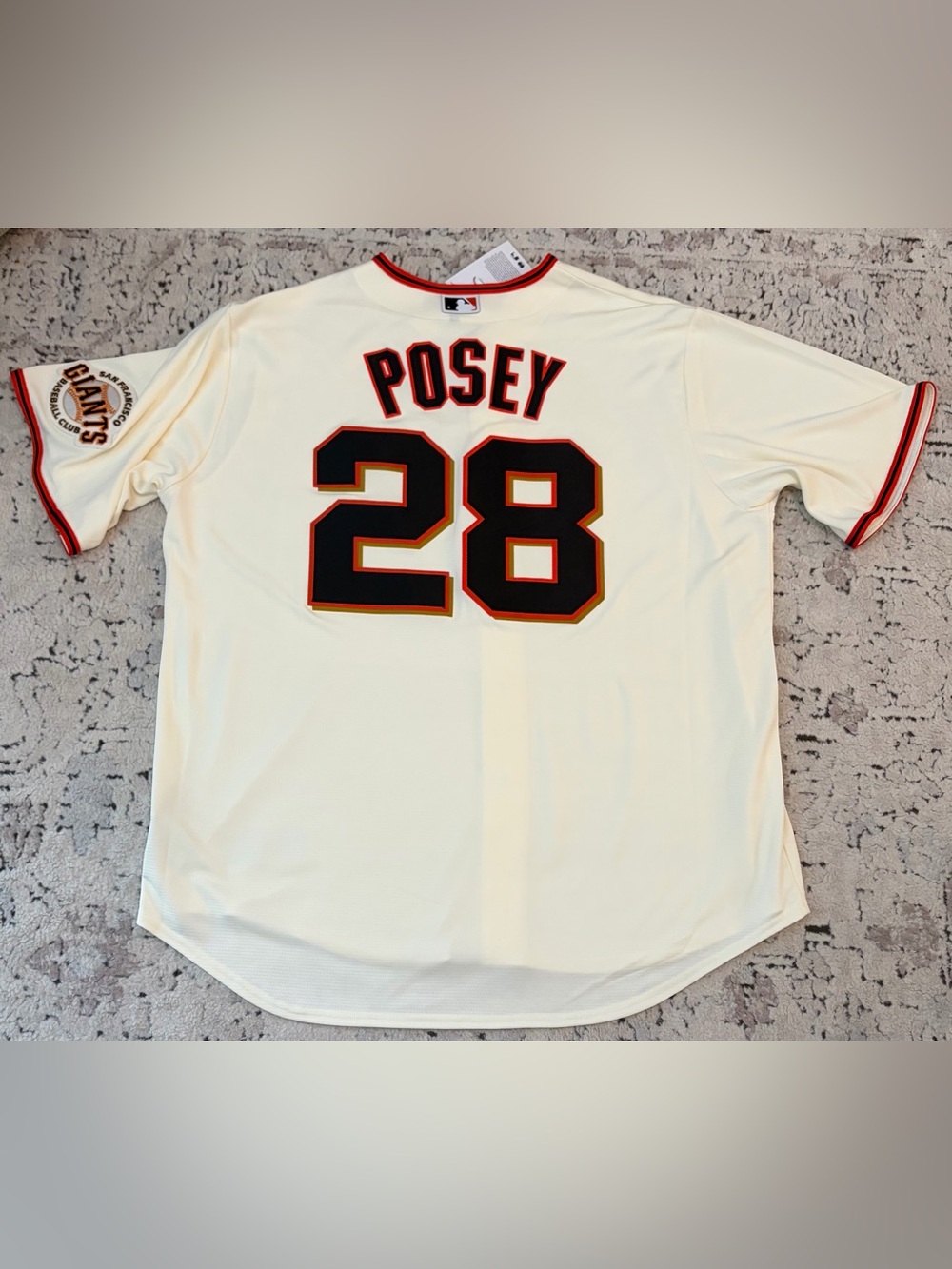 Nike San Francisco Giants Cream Buster Posey #28 Baseball MLB Jersey Men's 2XL - Picture 1 of 9